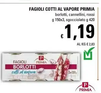 Basko Primia Fagioli Cotti Al Vapore offerta