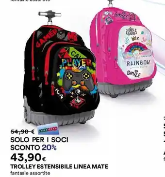 Coop TROLLEY ESTENSIBILE LINEA MATE fantasie assortite offerta
