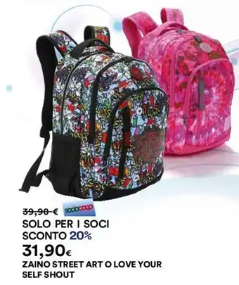 Coop ZAINO STREET ART O LOVE YOUR SELF SHOUT offerta