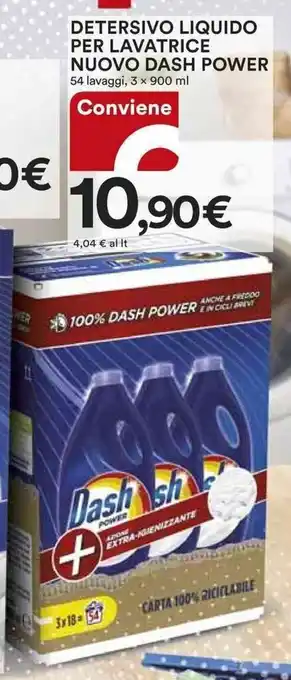 Ipercoop DETERSIVO LIQUIDO PER LAVATRICE NUOVO DASH POWER 54 lavaggi, 3 x 900 ml offerta