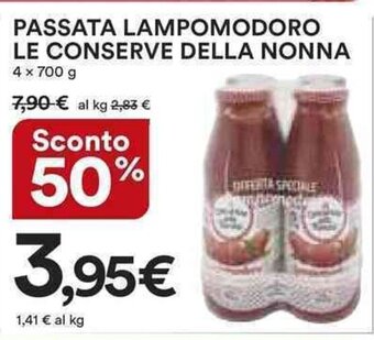 Ipercoop PASSATA LAMPOMODORO LE CONSERVE DELLA NONNA 4 x 700 g offerta