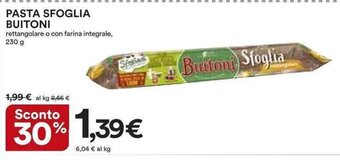 Ipercoop PASTA SFOGLIA BUITONI rettangolare o con farina integrale, 230 g offerta