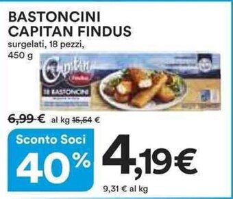 BASTONCINI CAPITAN FINDUS surgelati, 18 pezzi, 450 g
