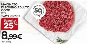 Ipercoop MACINATO DI BOVINO ADULTO COOP 800 g offerta