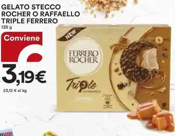 Ipercoop GELATO STECCO ROCHER O RAFFAELLO TRIPLE FERRERO 138 g offerta