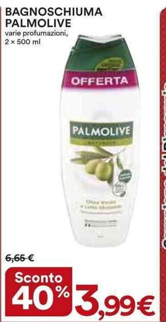 Ipercoop BAGNOSCHIUMA PALMOLIVE varie profumazioni, 2 x 500 ml offerta
