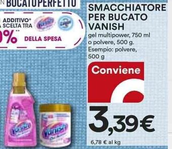 SMACCHIATORE PER BUCATO VANISH gel multipower, 750 ml o polvere, 500 g. Esempio: polvere, 500 g