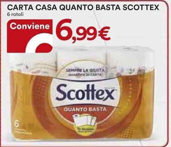 Ipercoop CARTA CASA QUANTO BASTA SCOTTEX 6 rotoli offerta