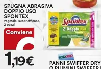 SPUGNA ABRASIVA DOPPIO USO SPONTEX vegetale, super efficace, 2 pezzi