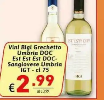 Ipercarni Bigi Vino bianco offerta