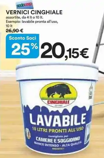 VERNICI CINGHIALE assortite, da 4 It o 10 lt. Esempio: lavabile pronta all'uso, 10 lt