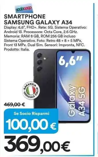 Ipercoop SMARTPHONE SAMSUNG GALAXY A34 offerta