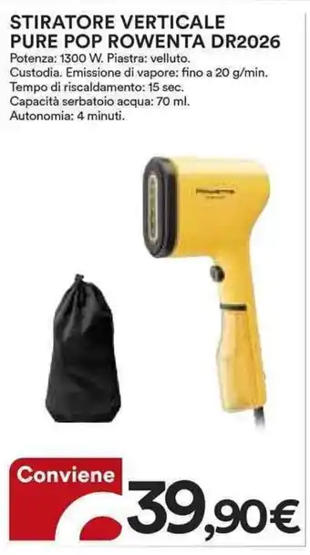 Ipercoop STIRATORE VERTICALE PURE POP ROWENTA DR2026 offerta