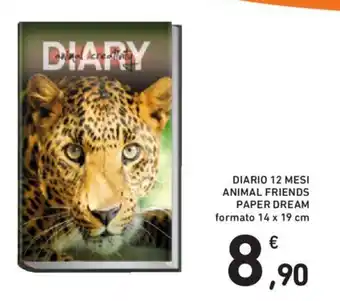 DIARIO 12 MESI ANIMAL FRIENDS PAPER DREAM formato 14 x 19 cm