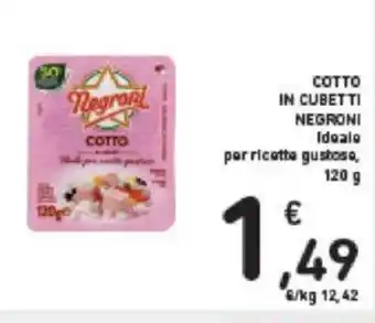 Conad COTTO IN CUBET TI NEGRONI ideale per ricette gustose, 120 g offerta