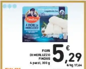 Conad FIORI DI MERLUZZO FINDUS 4 pezzi, 300g offerta