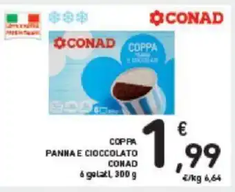 Conad COPPA PANHA E CIOCCOLATO CONAD 6 gelati, 300g offerta