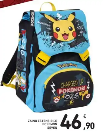 Conad ZAINO ESTENSIBILE POKEMON SEVEN offerta