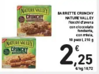 BARRETTE CRUNCHY NATURE VALLEY flocchi d'avena con cioccolato fondente, con miele, 10 pezz 1, 210 g