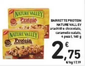 Conad BARRETTE PROTEIN NATURE VALLEY arachidi e coccolato, caramello salato, 4 pezz 1, 160 g offerta