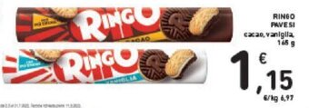 Conad RINGO PAVESI cacao, vaniglia, 165 g offerta