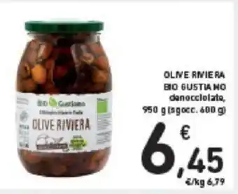 Conad OLIVE RIVIERA BIO GUSTIA HO denocciolate, 950 g (sgocc. 600 g) offerta