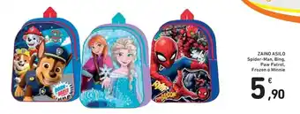 Conad ZAINO ASILO Spider-Man, Bing, Paw Patrol, Frozen o Minnie offerta