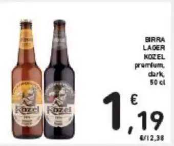 Conad BIRRA LAGER KOZEL premium, dark, 50 cl offerta