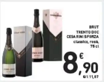 Conad BRUT TRENTO DOC CESA RINI SFORZA classico, rosa, 75 cl offerta