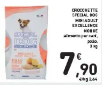 Conad CROCCHETTE SPECIAL DOG MINI ADULT EXCELLENCE MONGE alimento per cani pollo, 3 kg offerta