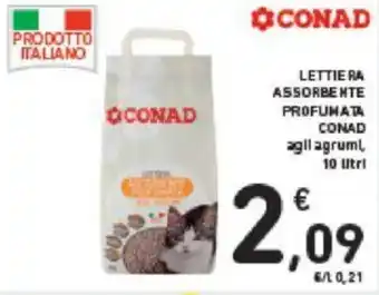 Conad LETTIERA ASSORBENTE PROFUMATA CONAD agilagrumi, 10 litri offerta