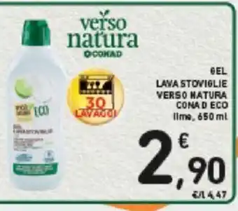 Conad GEL LAVASTOVIGLIE VERSO NATURA CONAD ECO Ilme, 650 ml offerta