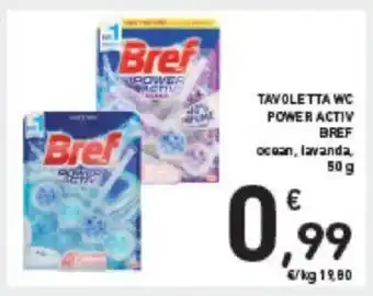 Conad TAVOLETTA WC POWER ACTIV BREF ocean, lavanda, 50 g offerta