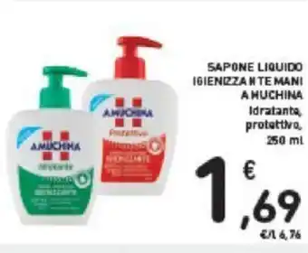 Conad SAPONE LIQUIDO IGIENIZZANTE MANI A MUCHINA Idratanta, protettivo, 250 ml offerta