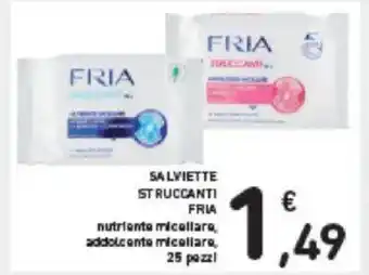 Conad SALVIETTE STRUCCANTI FRIA nutriente micellaro, addolcente micellaro, 25 pezzi offerta