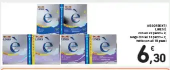 Conad ASSORBENTI LINES É con all 20 pozzl + 2, lungo con all 18 pazzl + 2, notte con all 18 pezzi offerta