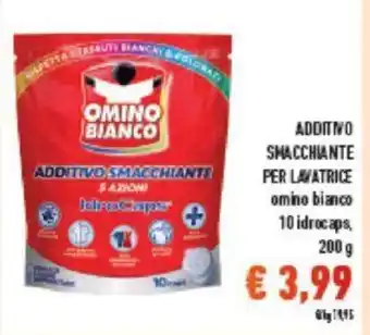 Conad ADDITIO SMACCHIANTE PER LAVATRICE omino bianco 10 idrocaps, 200g offerta