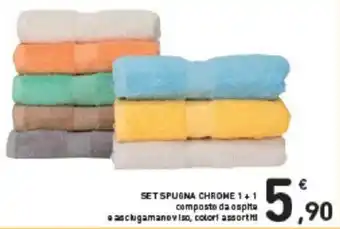 Conad SET SPUGNA CHROME 1+1 composto da ospite asclugamanoviso, colori assortiti offerta