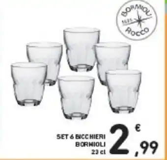 Conad SET 6 BICCHIERI BORMIOLI 23 cl offerta