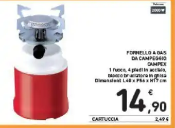 FORNELLO A GAS DA CAMPEGGIO CAMPEX L40 x P56 x H17 cm