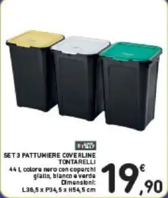 SET 3 PATTUMIERE COVERLINE TONTARELLI