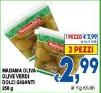 DEM MADAMA OLIVA OLIVE VERDI DOLCI GIGANTI 250g offerta