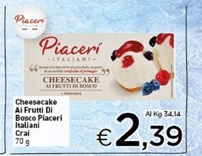 Crai Crai piaceri italiani cheesecake ai frutti di bosco offerta