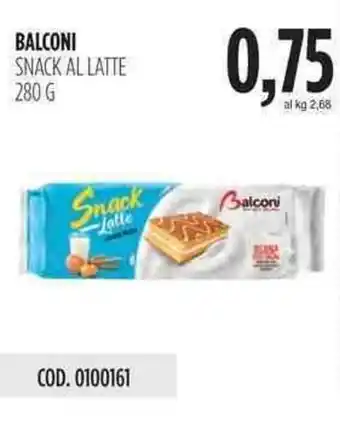 Carico Cash & Carry Balconi Snack Al Latte 280g offerta