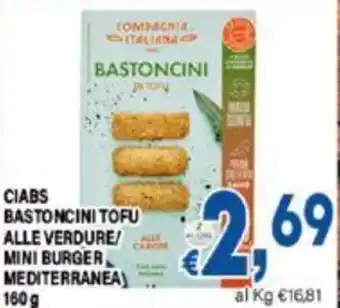 CIABS BASTONCINI TOFU ALLE VERDURE MINI BURGER MEDITERRANEA 160 g