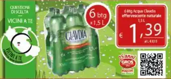DEM 6 Big Acqua Claudia effervescente naturale 1,5 L offerta