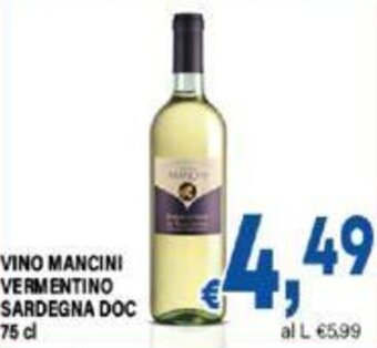 DEM VINO MANCINI VERMENTINO SARDEGNA DOC 75 CL offerta