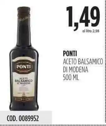 Carico Cash & Carry Ponti Aceto Balsamico di Modena 500ml offerta