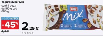 Carrefour Yogurt Muller Mix conf 4 pezzi da 150 g cad 600 g offerta