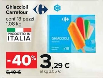 Carrefour Ghiaccioli Carrefour conf 18 pezzi 1,08 kg offerta